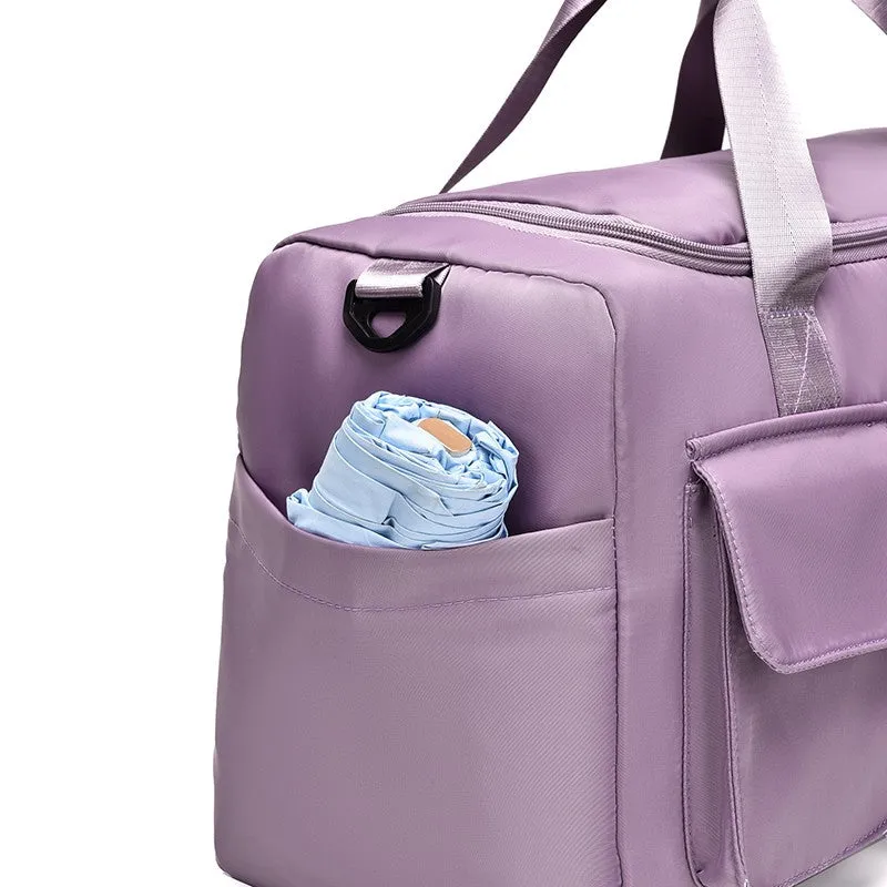 (45x20cm) Water-repellent sports bag travel bag with shoe / wet compartment - gray