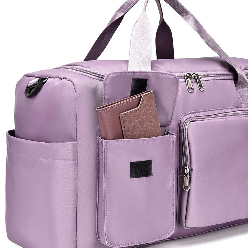 (45x20cm) Water-repellent sports bag travel bag with shoe / wet compartment - gray