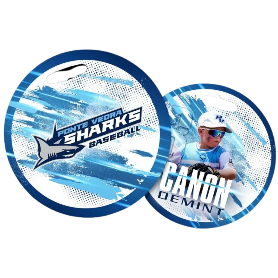 4" Full Sublimated Acrylic Circle Bag Tag w/Loop