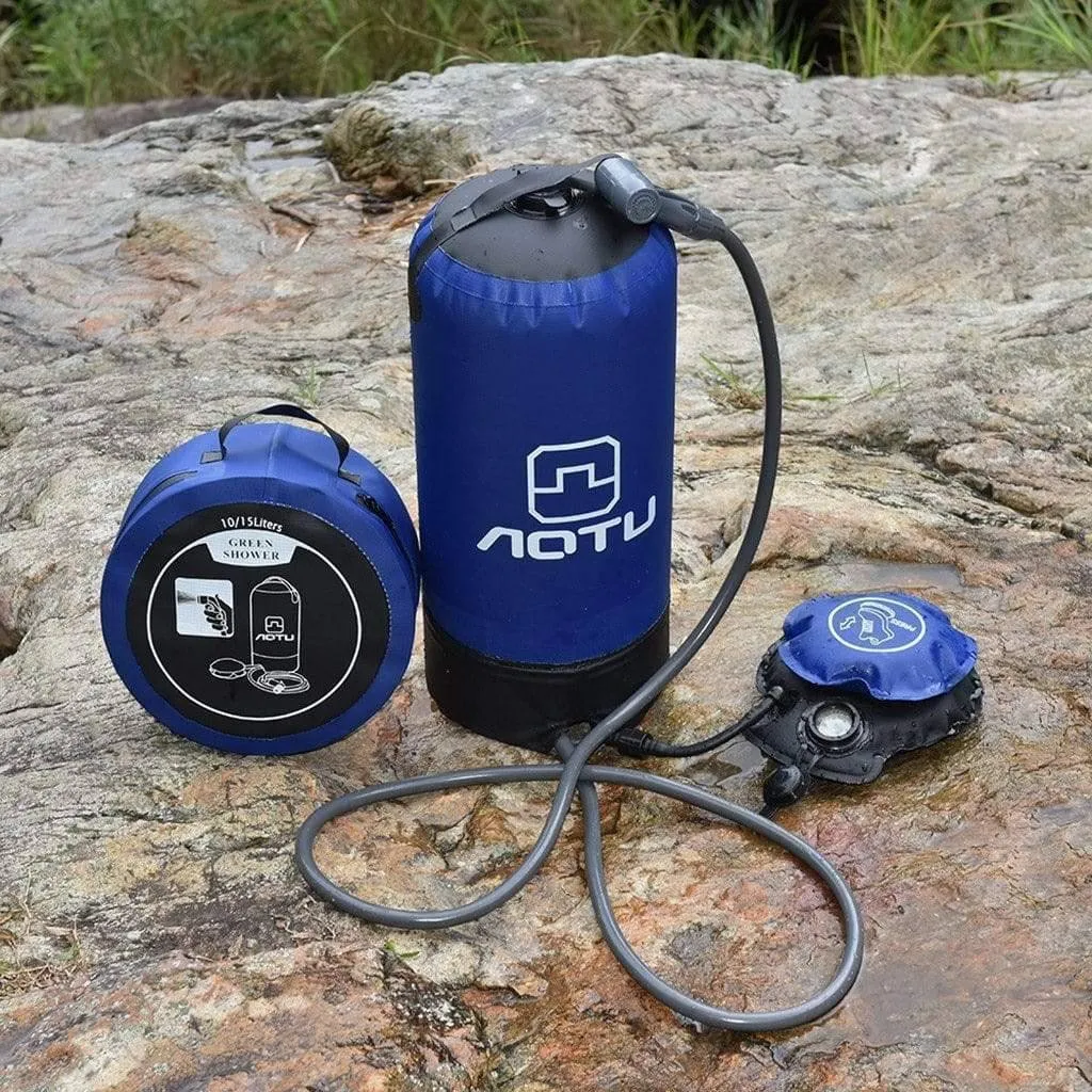 Camping Portable Pressure Shower With Foot Pump Kit