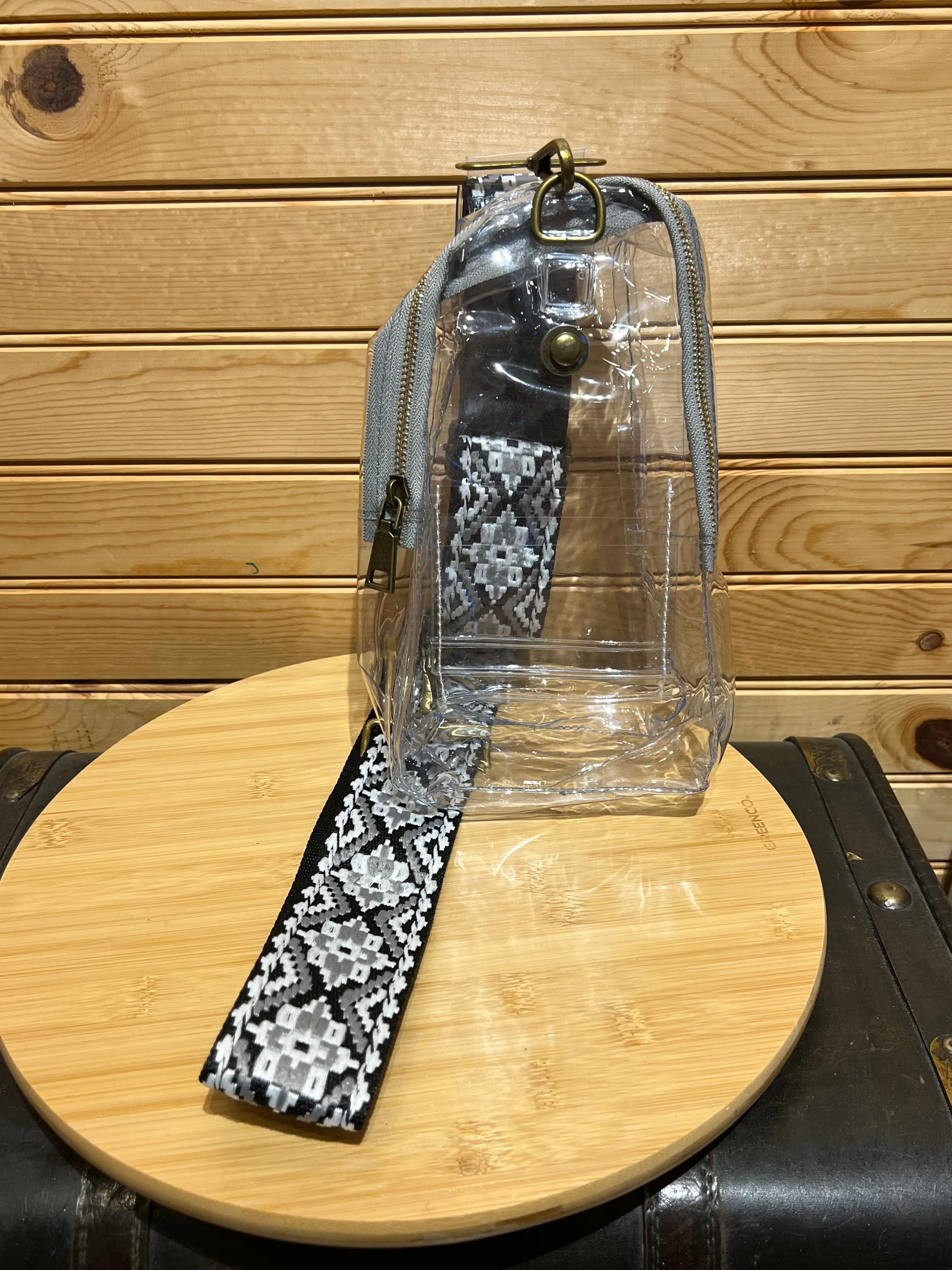 Clear Sling Bag - Black / Grey Strap