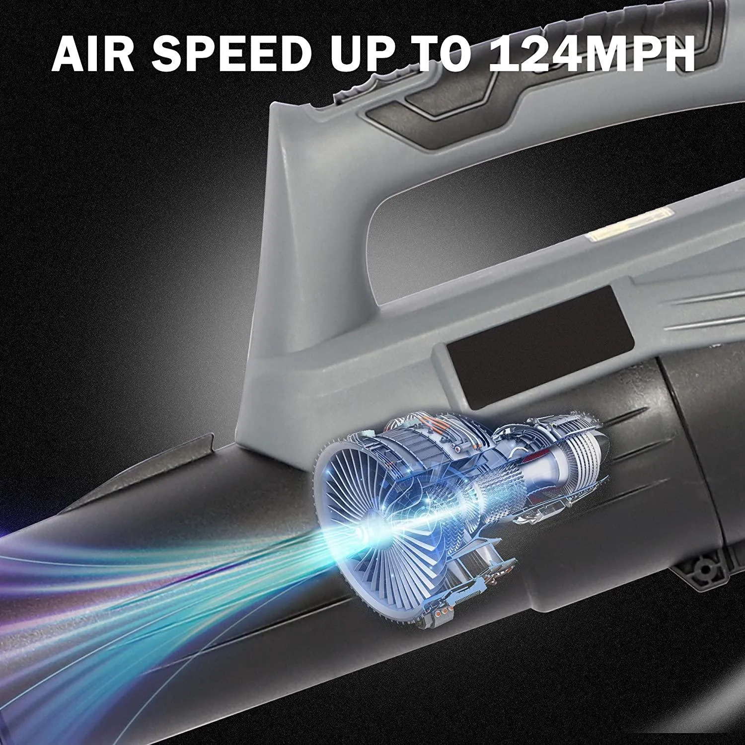Cordless Leaf Blower 20V 4.0Ah 124MPH Variable Speed Lithium Battery and Charger Included for Lawn Care -Black