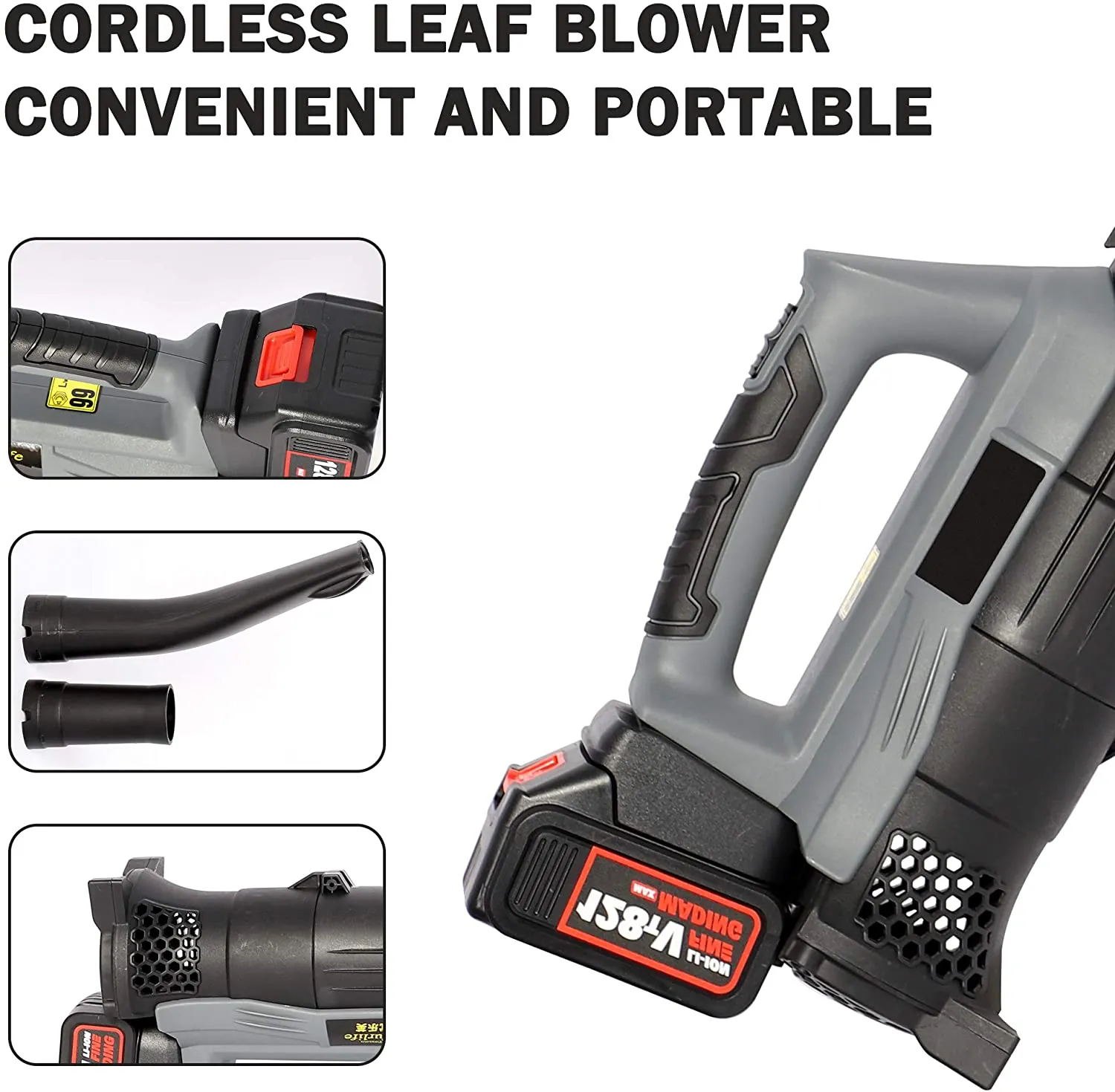 Cordless Leaf Blower 20V 4.0Ah 124MPH Variable Speed Lithium Battery and Charger Included for Lawn Care -Black