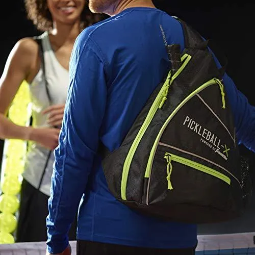 Franklin Sports Pickleball Sling Bag – Official Pickleball Bag of The U.S. Open Pickleball Championships – Adjustable – Black/Optic