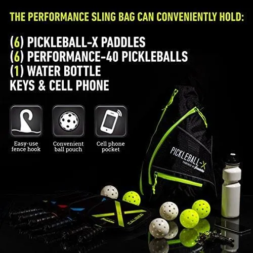 Franklin Sports Pickleball Sling Bag – Official Pickleball Bag of The U.S. Open Pickleball Championships – Adjustable – Black/Optic