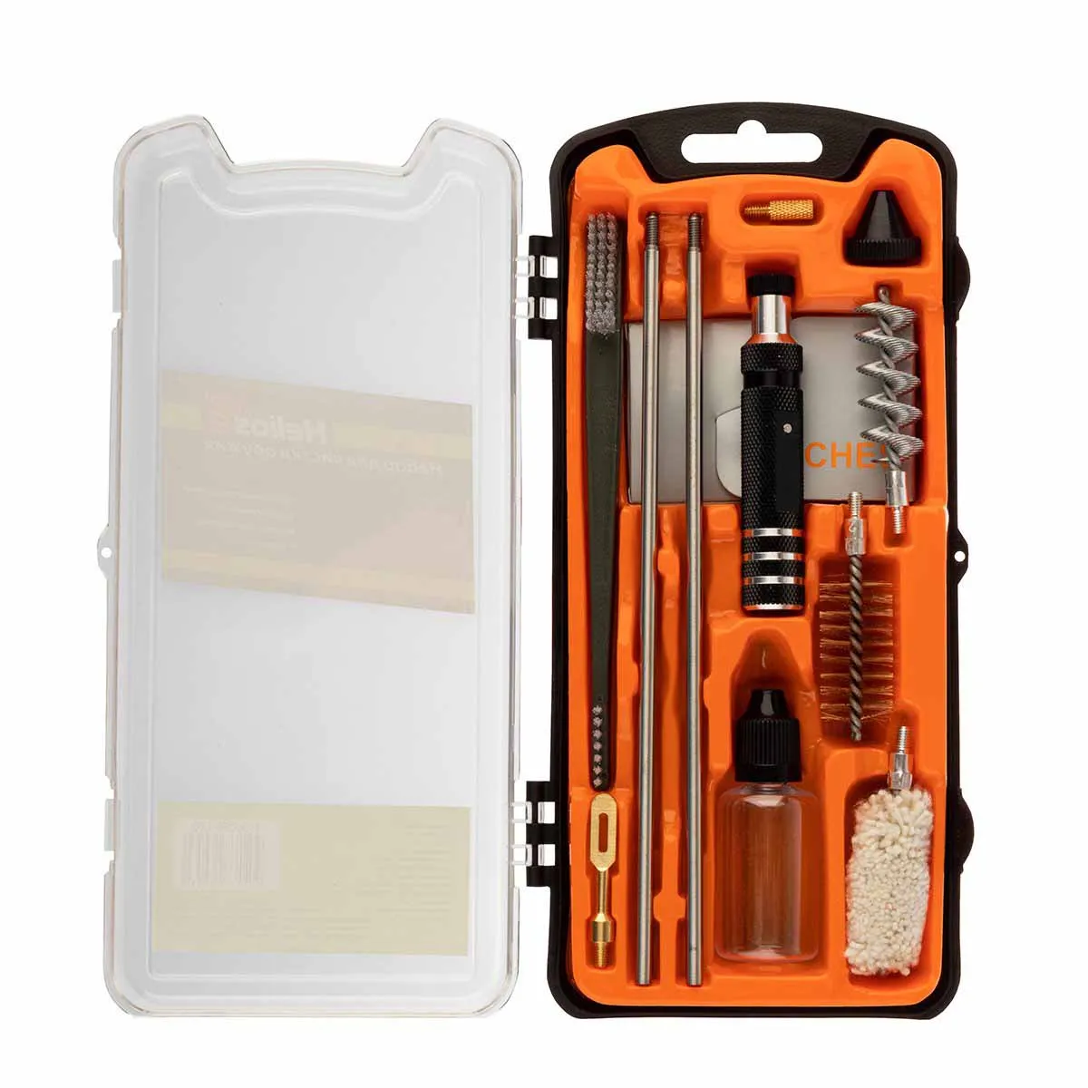 Gun Cleaning Kit, 12 Caliber, 11 Items, Plastic Case