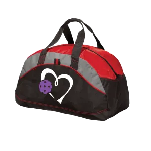 Love Pickleball (Purple) | Pickleball Sports Duffel | Medium Size Court Bag