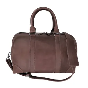 MANDAVA Genuine Leather Unisex Travel Duffel Bag, Shoulder Weekender Overnight Luggage Bag (Taupe)