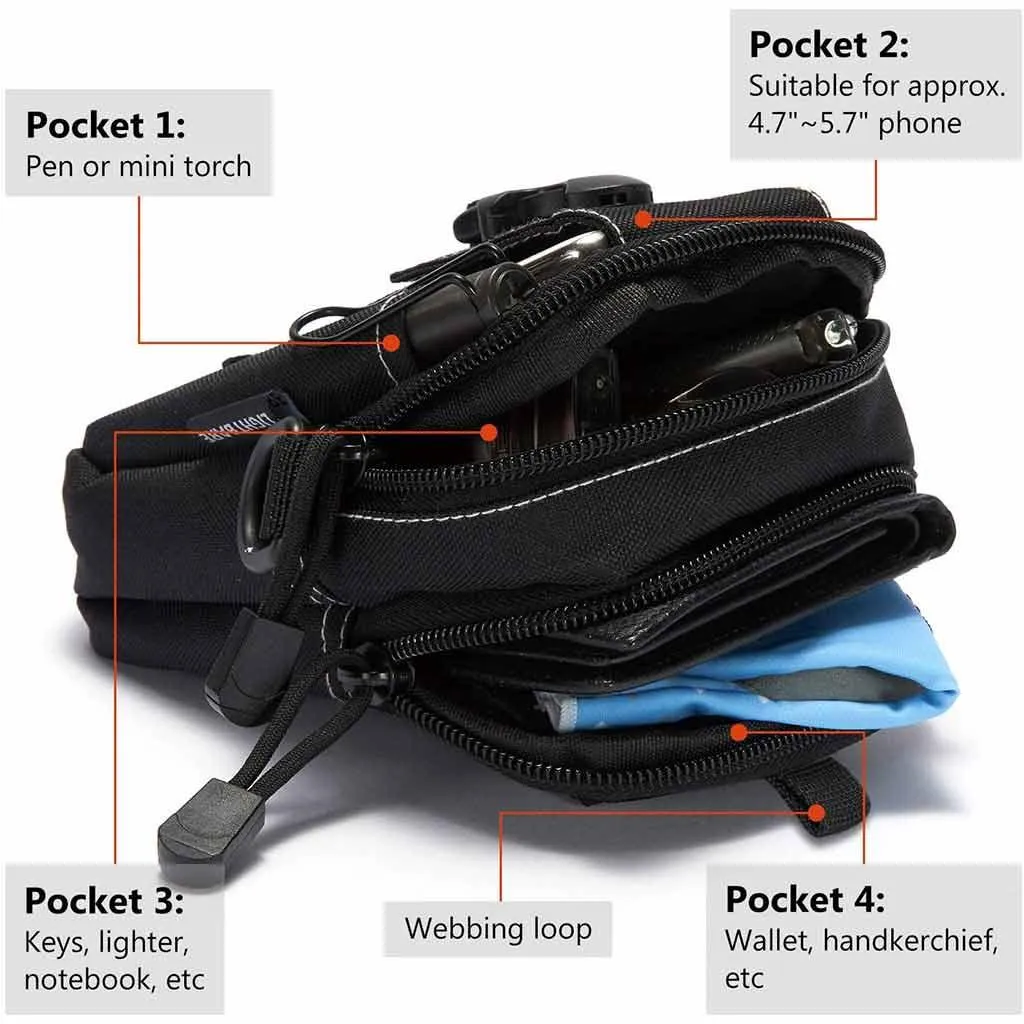 Multipurpose EDC Waist Bag Tactical Molle Belt Pouch