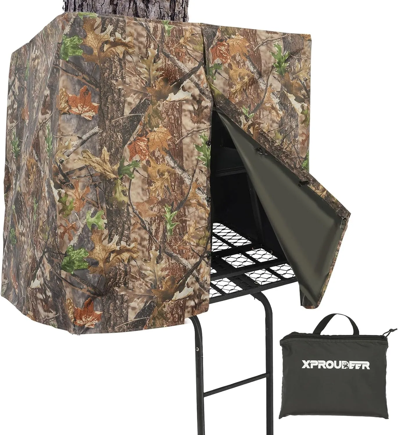 NEW XProudeer Hunting Tree Stand Blind Cover, Treestand Camo Blind Kit, 141.73"x35.43"Universal Tree Stand Accessories for Deer Hunting, Large Size with Silent Buttons - Retails for $75!