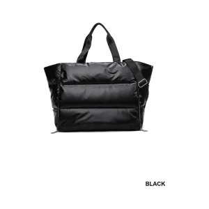 Puffy Quilted Waterproof Travel Sports Tote Bag