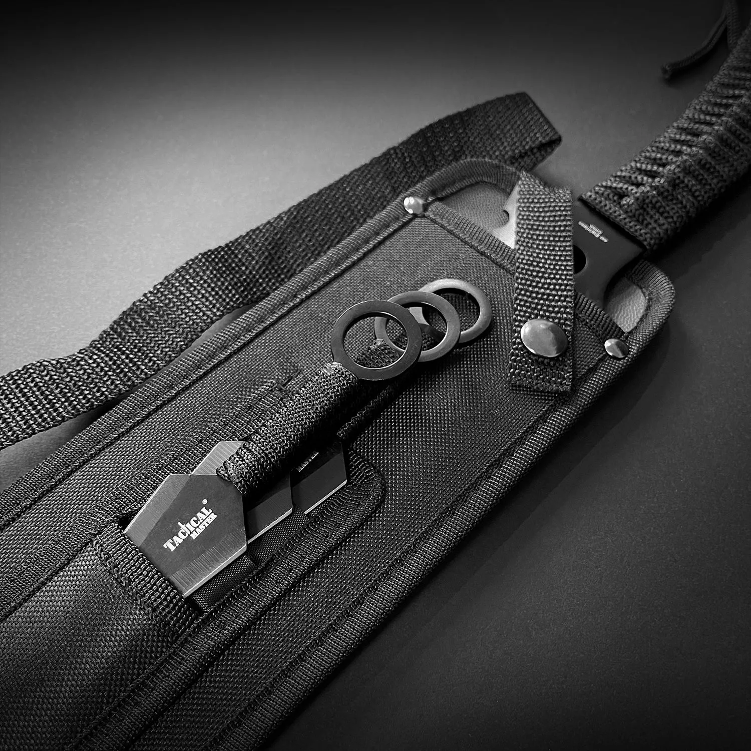Tactical Master 26" Black Machete w/ Throwing Knives