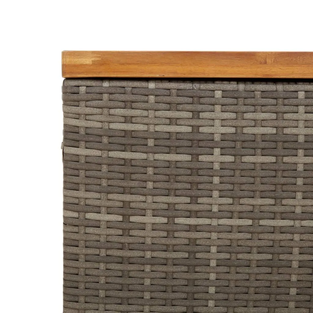 vidaXL Garden Storage Box Grey 80x40x48 cm Poly Rattan Acacia Wood