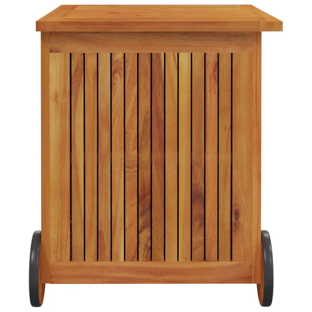 vidaXL Garden Storage Box with Wheels 60x50x58 cm Solid Wood Acacia