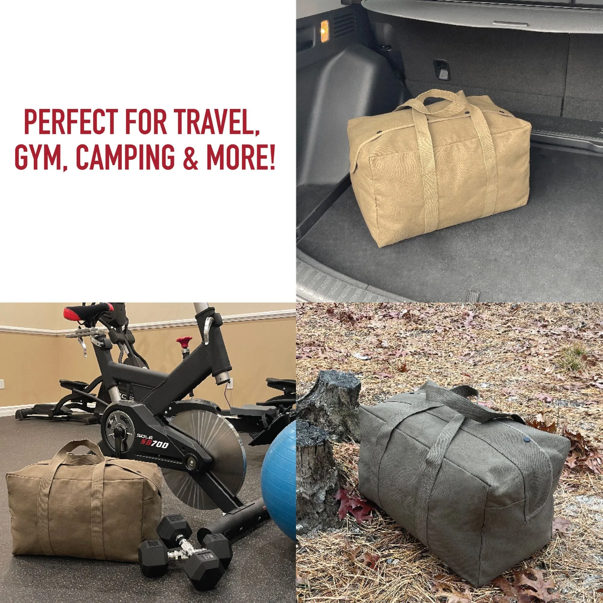 Work Brown Canvas Parachute Cargo Bag Extra Large Duffle Bag 75L