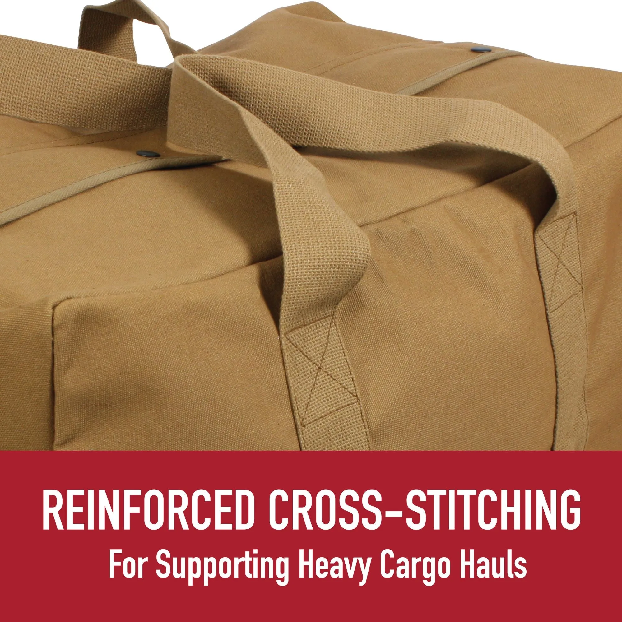 Work Brown Canvas Parachute Cargo Bag Extra Large Duffle Bag 75L