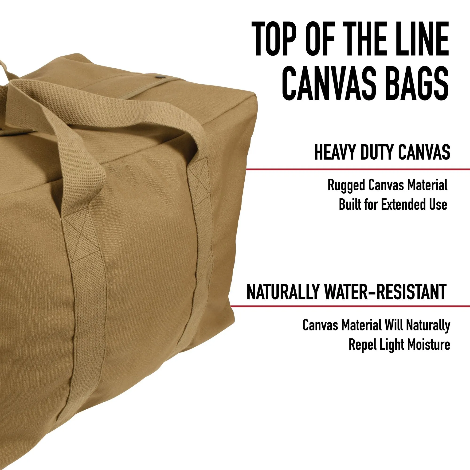 Work Brown Canvas Parachute Cargo Bag Extra Large Duffle Bag 75L